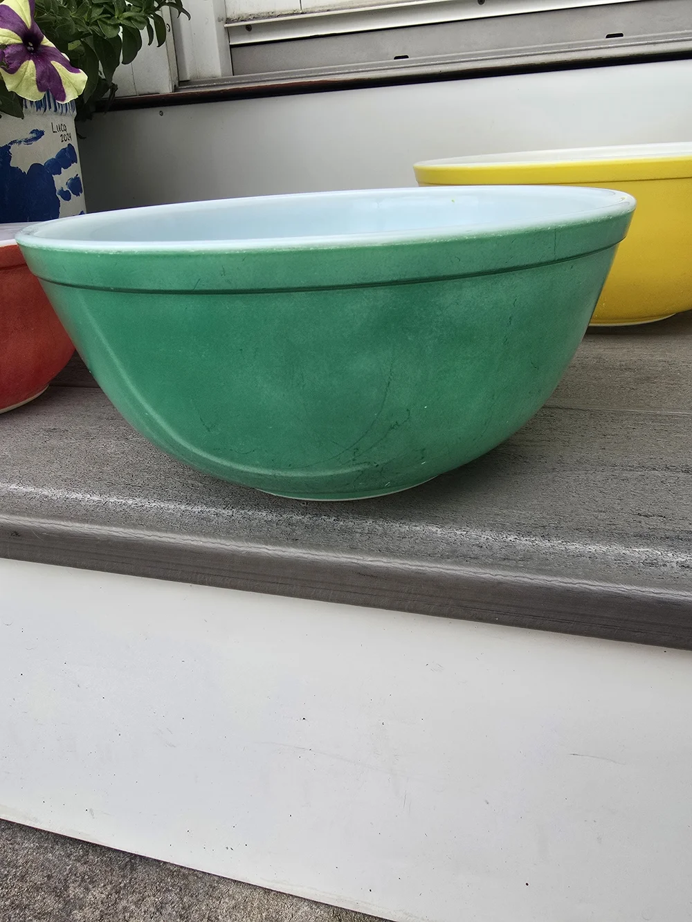 Vintage 1960 Pyrex Nesting Primary Color Mixing Bowl Set